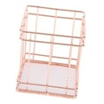thumbnail image 5 of simhoa 6X Rose Gold Metal Wire Mesh Pen Pencil Brush Holder Desk Organizer, 5 of 10