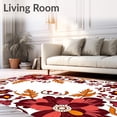 thumbnail image 2 of ODIKA 5'x7' Machine Washable Non-Slip Area Rug, Autumn Blossom Cascade Featuring Fern Whorls and Berry Sprigs High Traffic Rug, Red, 740579, 2 of 7