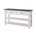 thumbnail image 1 of Martin Svensson Home Monterey Solid Wood Sofa Console Table White with Grey Top, 1 of 2