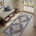 thumbnail image 6 of SIXHOME 3-Piece Kitchen Rugs and Runner Set Washable Vintage Kitchen Mat Non-Slip Low-Profile Rugs for Kitchen Sink Laundry Bedside 20"x32"+20"x48"+20"x59" Dark Blue, 6 of 8