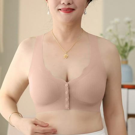 Savings Up to 30% off Ndbuld Large Size Women s Bra Women s Nursing Bra Maternity Sleeping Underwear Large Size Large Cup No Wire Underwear Women Daily Bra Pink M