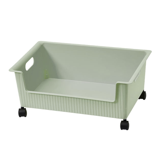 Boîte de Rangement en Plastique pour Livres, Design à Roulettes, Bacs d'Organisation pour Classe, Jaune, Vert Foncé, Vert Clair, Blanc