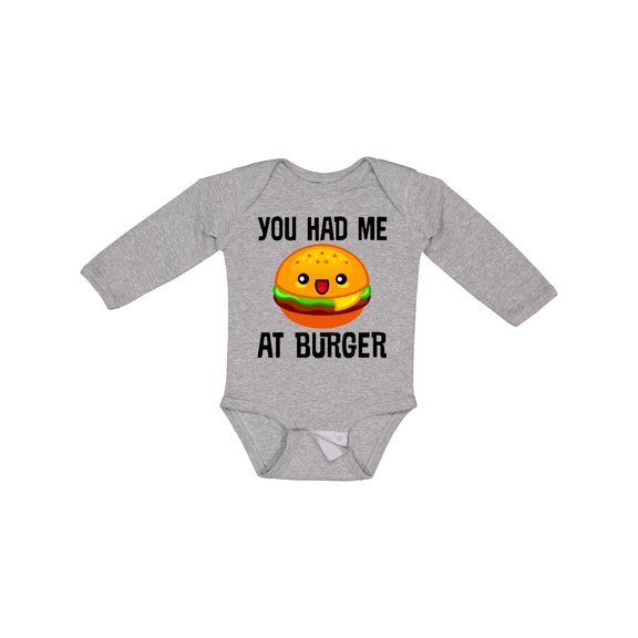 Inktastic You Had Me at Burger Boys or Girls Long Sleeve Baby Bodysuit