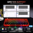 thumbnail image 6 of 61 Keys Mechanical Keyboard, 60% Layout, Hollow Shell in 6 Colors, RGB Backlit, Full N-Key Rollover, Hot-Swappable Linear Red Switch, Backlit PBT Keycaps, 6 of 9