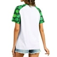 thumbnail image 4 of SLADYGLO Women Letters Shamrock Printed Crew Neck Raglan Short Sleeve T-Shirt, 4 of 7