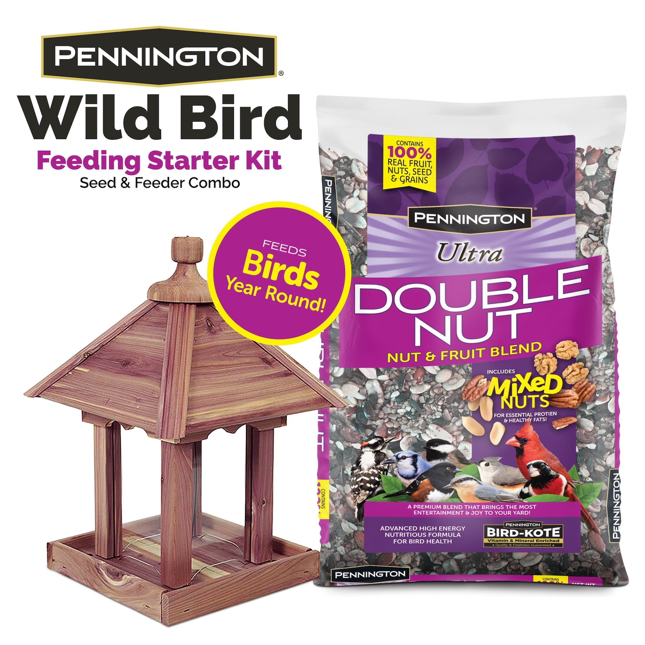 Pennington Cedar Jr Pavilion 2.5lb Capacity / 2.5lb Bird Seed All In One Kit 1 Each