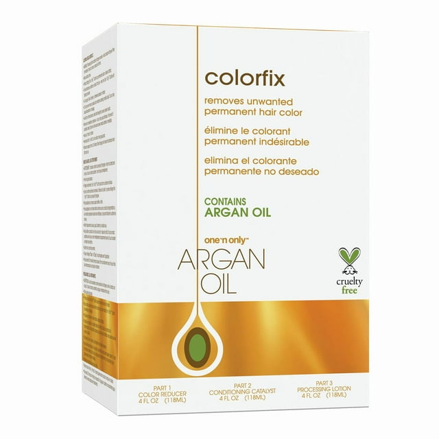 Kit removedor de color de cabello semipermanente One N Only Colorfix con aceite de argán: el tinte elimina colores vibrantes