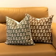 thumbnail image 4 of Block Print Pillow Cover,20x20 Inch Floral Pillow Covers Couch Pillows for Living Room Farmhouse Neutral Decorative Throw Pillow Covers for Sofa Bedroom 1pc, Brown, 4 of 6