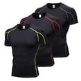 thumbnail image 1 of Camisa Pack de 3 camisetas de manga corta para hombre de secado rápido para correr fitness entrenamiento atlético camiseta camiseta básica, 1 of 7
