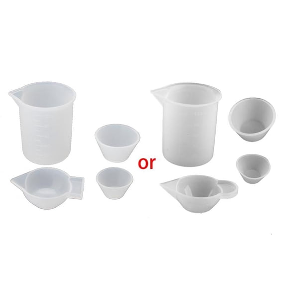 4 Pcs/Set Reusable Epoxy Resin Cups Kit Crystal Clear Jewelry Resin Starter Tools for DIY Crafts,Artwork,Jewelry Casting