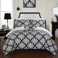 thumbnail image 2 of Chic Home Maribeth 4-Piece Reversible Border Duvet Cover Set, Queen, Black, 2 of 6
