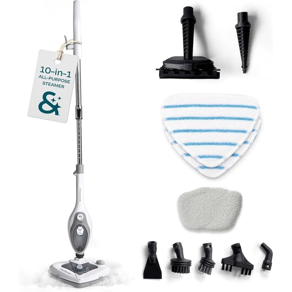 STEAM AND GO 10-in-1 Steam Mop, Electric Mop Floor Steamer with Detachable Base