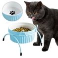 thumbnail image 2 of de cerámica para gatos, soporte inferior antideslizante, cuenco de agua, comida, platos para s, mascotas Cuenco Pata Azul jinwen Comedero para mascotas, 2 of 8