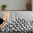 thumbnail image 3 of Black and White Soft Flannel Fleece Blanket, Monochrome Patterned Wavy Lines with Different Sizes in Modern Art Style, Cozy Plush for Indoor and Outdoor Use, 50" x 70", Black White, by Ambesonne, 3 of 5