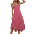 thumbnail image 6 of EINCcm Women's Casual Summer Dress Sleeveless Crewneck Dress Handkerchief Hem Midi Tank Dresses Beach Long Dress, 6 of 8