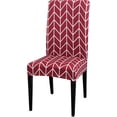 thumbnail image 4 of Dining Room Chair Covers Slipcovers Patterned Stretch Printed Parsons Dining Chair Cover Washable Removable Suitable Armless for Hotel Restaurant Ceremony Universal Size (4 Piece, red), 4 of 6
