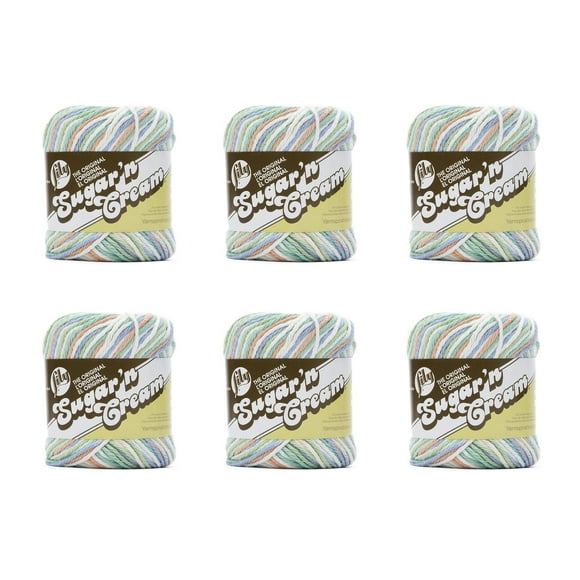 Lily Sugar'N Cream Ombres Stoneware Yarn - 6 Pack of 2oz/57g - Cotton - 4 Medium - 95 Yards - Knitting/Crochet