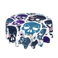 thumbnail image 2 of ZICANCN Round Table Cloths 60 Inch, Crazy Blue Skeletons Skulls Table Cover Waterproof Washable Outdoor Picnic Tablecloth, 2 of 8