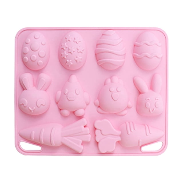 Huevos de Pascua de chocolate 3D con forma de conejito y zanahoria. Moldes antiadherentes. Caramelos de Pascua de silicona para hacer chocolate fondant y cubitos de gelatina.