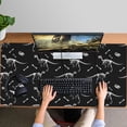 thumbnail image 4 of Long Mouse Pads for Desk,Black Cartoon Dinosaurs Fossils Pattern Desk Mats on Top Of Desks, Desk Mouse Pad Extra Large with 3mm Non-Slip Base and Stitched Edge for Gaming,Office,Work,Home 47.3"x23.6", 4 of 6