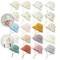thumbnail image 4 of WTXUE Sunhat Baby Solid Color Cotton Bow Sun Hat Basin Hat 0 12 Months, Khaki, 4 of 4