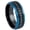 Black/Blue, variant on 2-tone Black & Rose Gold Tungsten Mens Eternity Wedding Band Black CZ, Anniversary Ring for Him size 8.5