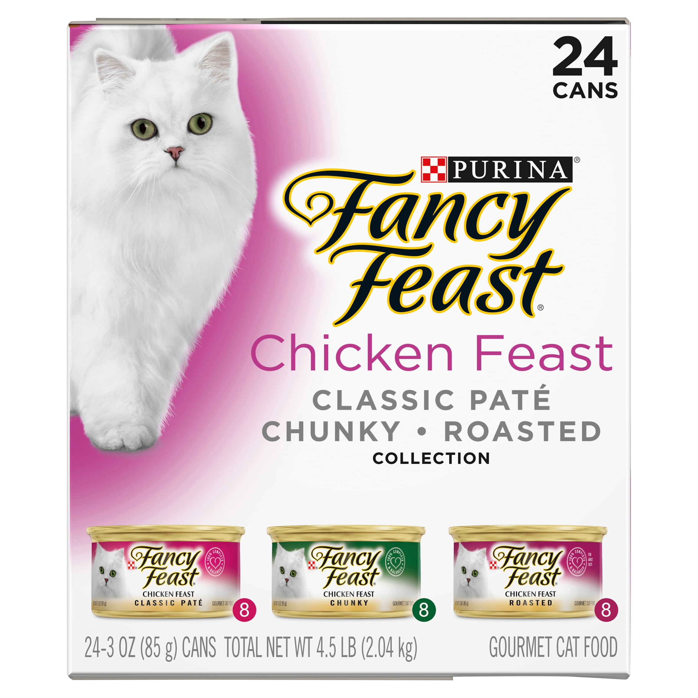 (24 Pack) Fancy Feast Wet Cat Food Variety Pack, Chicken Feast Collection, 3 oz. Cans