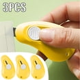 thumbnail image 1 of Cqxid Office&Craft&Stationery Under $5 Egg Shaped Utility Retractable Portable Mini For Wrapping Envelopes Letterbox Cutter With Keychain Holes 3Pack, 1 of 9