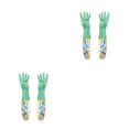 thumbnail image 1 of Guantes impermeables de látex Yuarrent Herramienta de limpieza para fregar platos 2piezas, 1 of 6