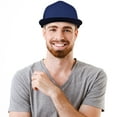 thumbnail image 5 of DALIX Classic Trucker Cap Flat Bill Adjustable Snapback 5 Panel Plain Hat Navy Blue, 5 of 6