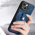 thumbnail image 4 of ELEHOLD Wallet Case for iPhone 14 Pro Max 6.7" with Card Holder 360° Rotation Ring Holder Stand Function Shockproof Anti-Scratch Protective Luxury Leather Purse Case, Blue, 4 of 8