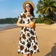 thumbnail image 4 of Balery Cow Tie Dye Vestidos sueltos de manga corta para mujer, vestidos de verano 2025, vestidos casuales de corte A con vuelo., 4 of 6