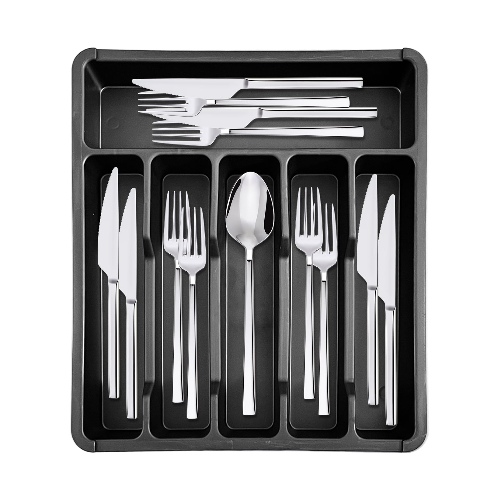 Homelife Drawer Organizer Tray for Kitchen Drawer Expandable Cutlery Flatware Holder Adjustable Plastic Utensil Divider Spatula Tools And Gadgets Storage