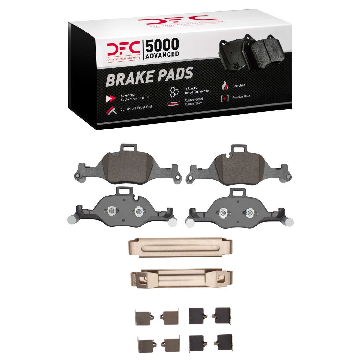 Dynamic Friction Company 1551-2060-01 DFC 5000 Advanced Brake Pads - Ceramic and Hardware Kit - OE