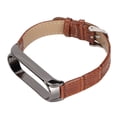 thumbnail image 3 of Leather Watch Strap Leather Wrist Watch Band Quick Release Leather Watch Bands Bamboo Pattern Watch Straps Wrist Smartwatch Strap Replacement For  Mi Band 6 5 NFC, 3 of 8