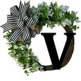 thumbnail image 1 of CEHVOM 26 Letters Decorative Wreath Door Hanging Home Decor Letters With Bow Knot Pendant Rattan Ring Wall Decoration Window Decoration Pendant Clearance, 1 of 1