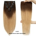 thumbnail image 3 of Benehair Clip In Hair Extensions 100% Real Remy Human Hair Full Head Soft 8PCS Clip In Russian Remy Hair 8"-24" Ombre Hair Rooted US CLEARANCE, 3 of 11