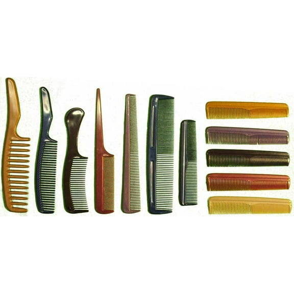 ToolUSA (2 Pack) 12-Piece Comb Set | Versatile Sizes & Shapes | Durable Plastic | Fashionable Colors | Great Set for Families and Hosting Events