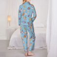 thumbnail image 3 of Pajama Sets for Women 2 Pcs, Conch Shells Print No.904 Button Down Long Sleeve Sleepwear Lounge PJ Sets, 3 of 6