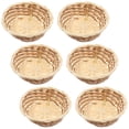 thumbnail image 1 of BRIGHTFUFU 6 Pcs Bamboo Bread Basket Round Wicker Holder For Kitchen Display Decor, 1 of 6