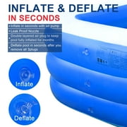 MoonSun Inflatable Pools Kiddie Pool, 71 x 47 x 24 Indoor Rectangle Swimming Pool for Kids, Toddlers, Infant, 3 Layers