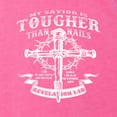 thumbnail image 3 of Wild Bobby, My Savior Is Tougher Than Nails Revelation 1:18, Inspirational Christian, Women Tri-Blend Racerback Tank Top, Vintage Pink, Large, 3 of 5