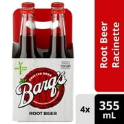 Barq's Crafted Root Beer Glass Bottles, 355 mL, 4 Pack