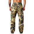 thumbnail image 6 of Havenx Men's Camo Sweatpants Wide Leg Dry Leaf Print Elastic Waist Sweatpants with Pockets Open Bottom Camouflage Bottoms Casual Fashion Y2k Loose Fit Jogger Clothing,Bronze 2XL, 6 of 7