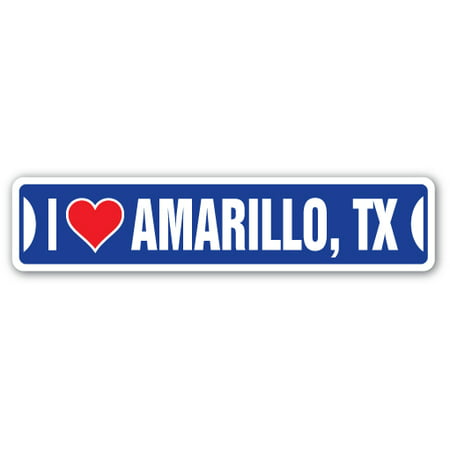 I LOVE AMARILLO, TEXAS Street Sign tx city state us wall road décor