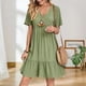 thumbnail image 3 of Vestido de verano Gchanao, casual, holgado, cuello en V, verde, talla grande, 3 of 3