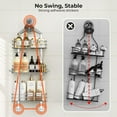 thumbnail image 4 of Aluminum Hanging Shower Caddy Over Head, Adjustable Anti-Slip Bathroom Shelves with Hooks, Rustproof Shower Organizer Storage Rack, Silver 3 Tier, 4 of 16