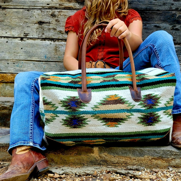 Boho Aztec Large Weekender Southwestern Duffel Bag Aspen Saddle