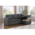 thumbnail image 3 of Dark Gray Dishaan 2-Piece Sleeper Sofa Bed Upholstered Couch with Reversible Storage Chaise, 3 of 6
