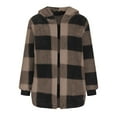 thumbnail image 5 of SHTXOZHI Women's Fuzzy Fleece Jackets Plush Plaid Warm Coat Winter Outerwear with Pockets, 5 of 6